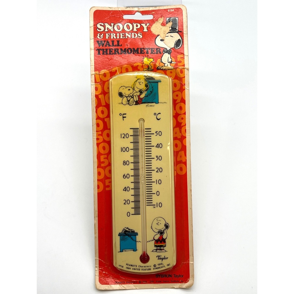 Vintage 1966 Taylor Peanuts Plastic Wall Thermometer